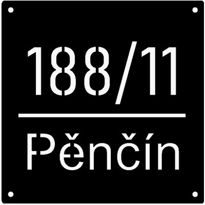 Popisné číslo domu s vlastním textem 20x20cm - Plastová deska (antracit RAL 7016) – Zbozi.Blesk.cz