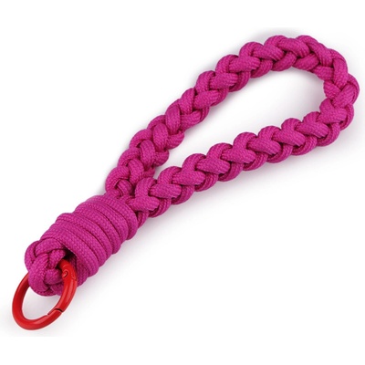 Prima-obchod Splétaný přívěsek na mobil / klíčenka s karabinou, barva 1 pink