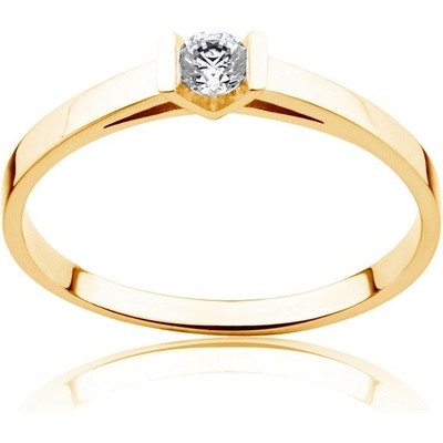 Savicki Zásnubný prsteň žlté zlato diamant PI Z D 00046