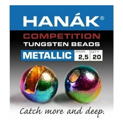 Hanák Metalic+tung.hlavičky duhové 6.4mm,10ks