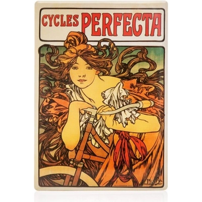 Cedule Alfons Mucha – Cycles Perfecta, 15 x 21 cm