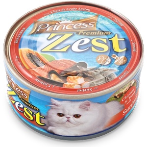 Petnutrition Консерва за котки с пилешко, риба тон и сурими Princess Premium Zest 170гр