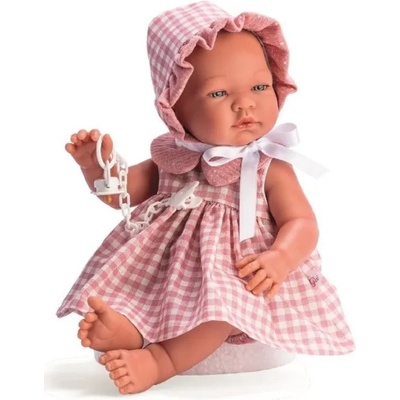 Asi Dolls Кукла-бебе Asi Dolls - Мария с розова рокля и карирана шапка (366720)