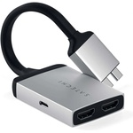 Satechi Адаптер Satechi USB-C to Dual HDMI 4K Adapter (ST-TCDHAS), 2x USB-C(м) към 2x HDMI(ж), 4K@60Hz, сребрист (ST-TCDHAS / 41635)