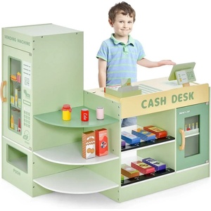 Costway Голям Дървен Магазин с аксесоари и касов апарат, Costway (TM10085GN)