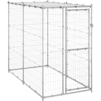 zahrada-XL Venkovní psí kotec pozinkovaná ocel se střechou 110 x 220 x 180 cm