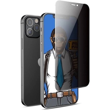 Blueo Затъмняващ Стъклен Протектор за iPhone 16 Pro Max, Blueo Privacy 5D Glass, Черен (5903396317125)