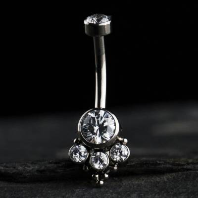 CryptoEshop Titanový piercing do pupíku Lyssia s vnitřním závitem 1,6 mm 10 mm W69-10