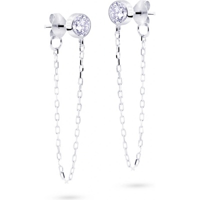 Cutie Jewellery Moderné náušnice z bieleho zlata s retiazkami Z5025-20-10-X-2