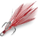 Delphin B!RD Hook TRIPLE červená pírka vel.8 3 ks