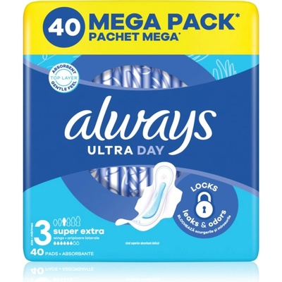 Always Ultra Super Extra Size 3 санитарни кърпи с крилца 40 бр