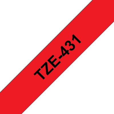Brother TZe-431, červená / černá, šířka 12mm, délka 8m, laminovaná TZe431
