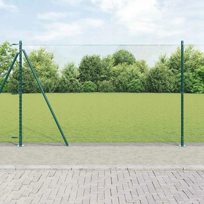 ŠESTIHRÁNKOVÝ PLOT ZELENÝ 1,6X25M OCEL SLOUPKY 13 KS Ø32MM 88.