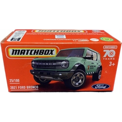 Bronco MatchboxPower Grab Ford 2021 zelený 1:64