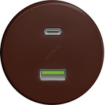 Kliklap - Ретро USB гнездо A+C без рамка кафяво (KA0079)