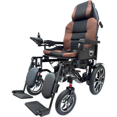 Zoela 6005XL Elektrický Invalidní vozík 52 cm polohovací Černý rám Hnědé polstrování