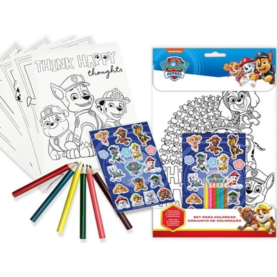 Omaľovánka set s pastelkami a samolepkami Paw patrol