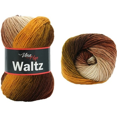 Vlna - Hep příze Waltz 5710 hořčicová, hnědá a béžová