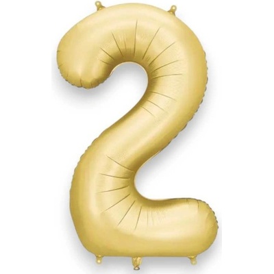 PartyDeco Balónek fóliový číslo 2 zlatá 86 cm