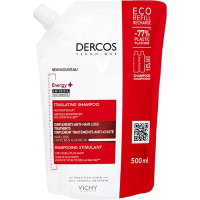 Vichy Dercos Energy+ Stimulating Shampoo posilující šampon proti vypadávání vlasů 500 ml náplň