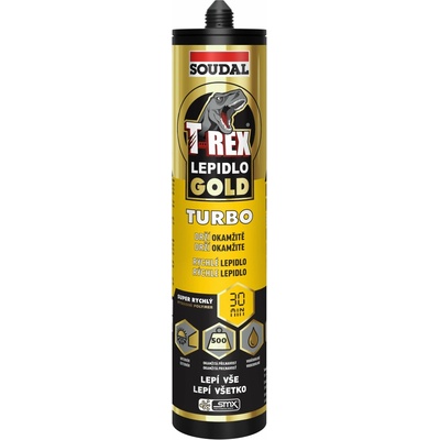 SOUDAL LEPIDLO T-REX GOLD TURBO MONTÁŽNÍ LEPIDLO BLESKOVÉ 290 ML