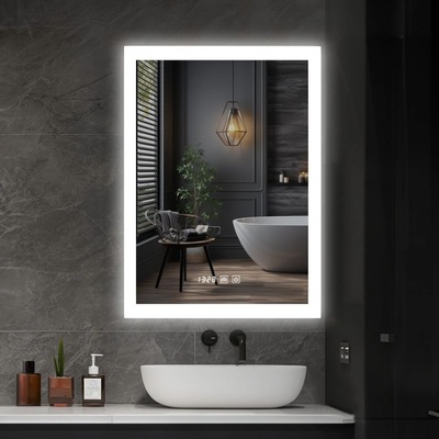 IREDA Koupelnové zrcadlo s LED osvětlením 80 x 60 cm 92024 – Zboží Dáma