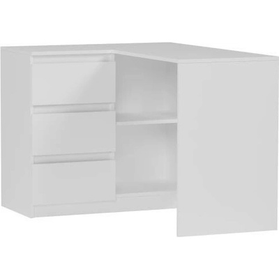 Framire Levý rohový stůl se zásuvkami bílý Modern N4L 112 x 87 cm