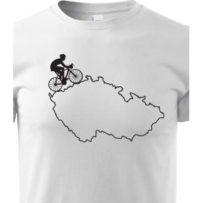 Dětské tričko pro cyklisty s mapou ČR Bílá Canvas Dětské tričko Bezvatriko.cz 0319