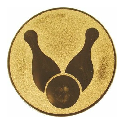 D2-A13/G Emblém pr.50mm bowling kolky zlatý 5 cm