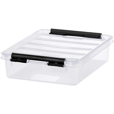 SMARTSTORE Пластмасова кутия за съхранение, 1 литър, с черни дръжки, SMARTSTORE "Classic 1", прозрачна 3520070 (3520070)