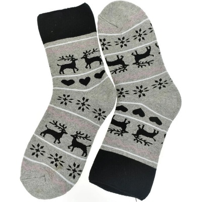 Vianočné spandex termo ponožky WinterJoy s motívom sobov