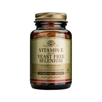 Solgar Хранителна добавка Витамин Е със Селен , Solgar Vitamin E With Yeast-Free Selenium 50veg. caps