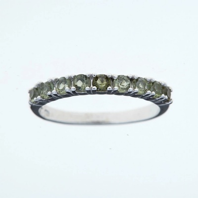My Moldavite Stříbrný prsten s vltavíny 3009