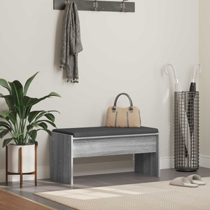 vidaXL Пейка за коридор с възглавница Сив Сонома 83 x 38 x 40 см (891557)