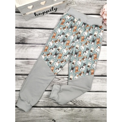 Textil EBi Tepláky šedé Dogs turquoise