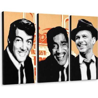 Ručne maľovaný POP Art obraz Rat Pack - 90x60 cm