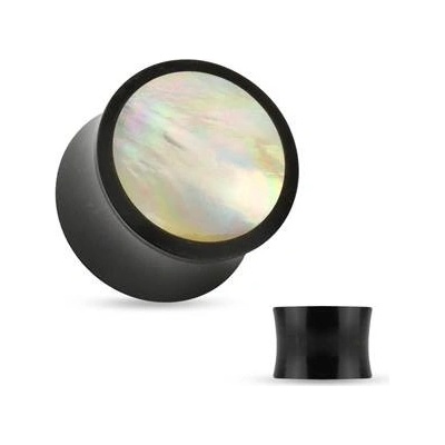 Šperky4U plug do ucha rohovina s perletí PL01198-08