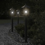 vidaXL Външна подова лампа, черна, 80 см, неръждаема стомана (4006385)