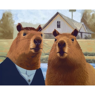 ZUTY Obrazy na stenu - Kapybary vo vidieckom dome Rámovanie: vypnuté plátno na rám, Rozmer: 40x50 cm
