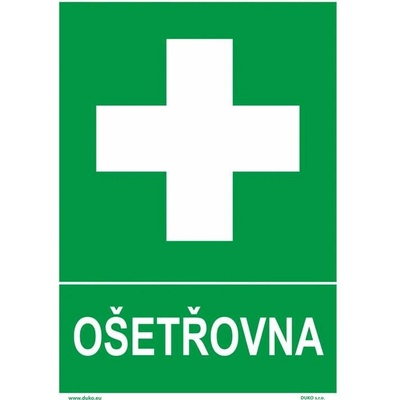 DUKO OŠETŘOVNA Formát: 148 x 210 mm, Materiál: plast 0,5 mm, samolepící vinylová fólie