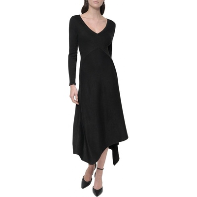 DKNY L/S Wide Rib Knit Dr Black