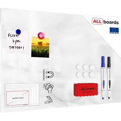 ALLboards magnetický obraz na stěnu bez rámu 40 x 60 cm - fotoobraz světlý mramor
