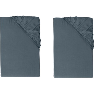 Livarno Napínacia plachta z bambusovej viskózy Premium 90-100x200 tmavomodrá 2 kusy 800013496