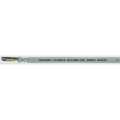 Helu F-C-PURö-JZ 21229-1000 riadiaci kábel 4 G 0.75 mm² 1000m sivá