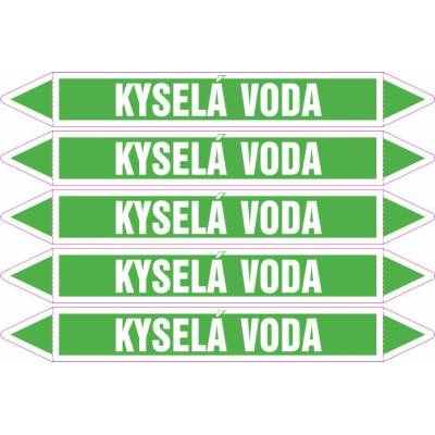 Grafiko | Kyselá voda - dle ČSN 13 0072 - Materiál fólie s ochrannou laminací, Rozměr aršík 5ks šipka 212x26mm