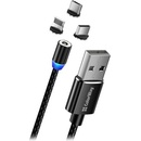 Colorway CW-CBUU020-BK Nabíjecí 3v1 Lightning+MicroUSB+USB-C, 1m
