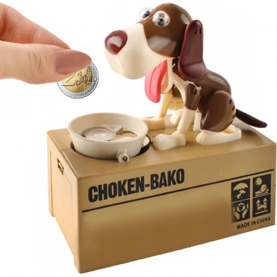 Taijia Toys Browndog8124 Interaktívna pokladnička Hladný psík hnedý