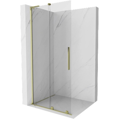Mexen Velar L разтегателна душ стена Walk-in 100 x 200 cm, прозрачна 8 mm, златна - 871-100-003-03-50 (871-100-003-03-50)