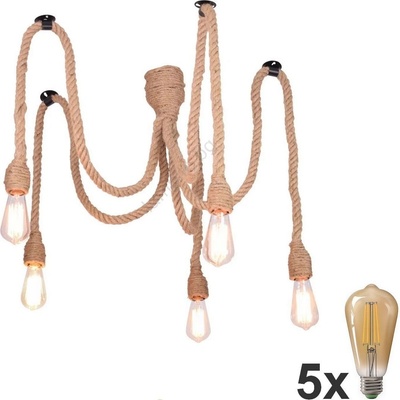 Polux LED Пендел ROPE CASA 5xE27/10W/230V паяк (LEDSA1201)