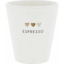 Bastion Collections Šálek na espresso Brown Hearts bílá barva keramika 50 ml